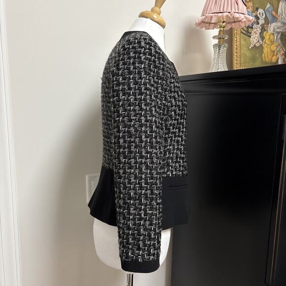 Peter Nygard Boucle Tweed Blazer Jacket Silver Metallic - Sz 6 - Picture 6 of 16